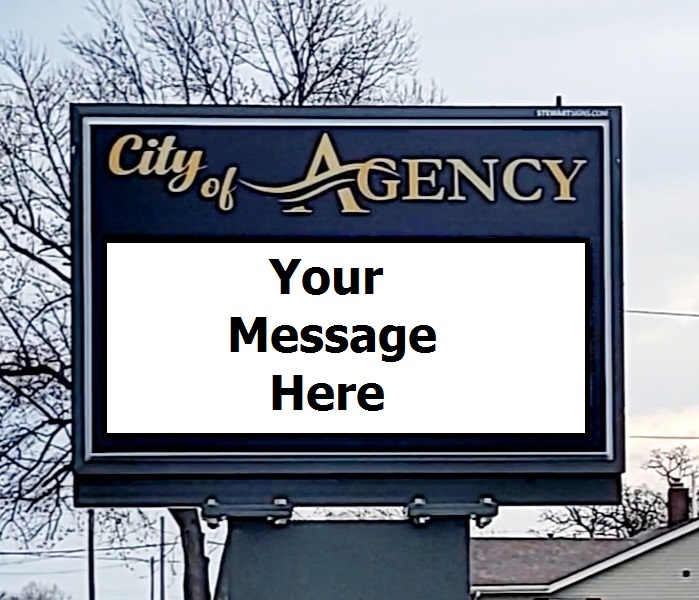 Electronic Sign with "Your Message Here"